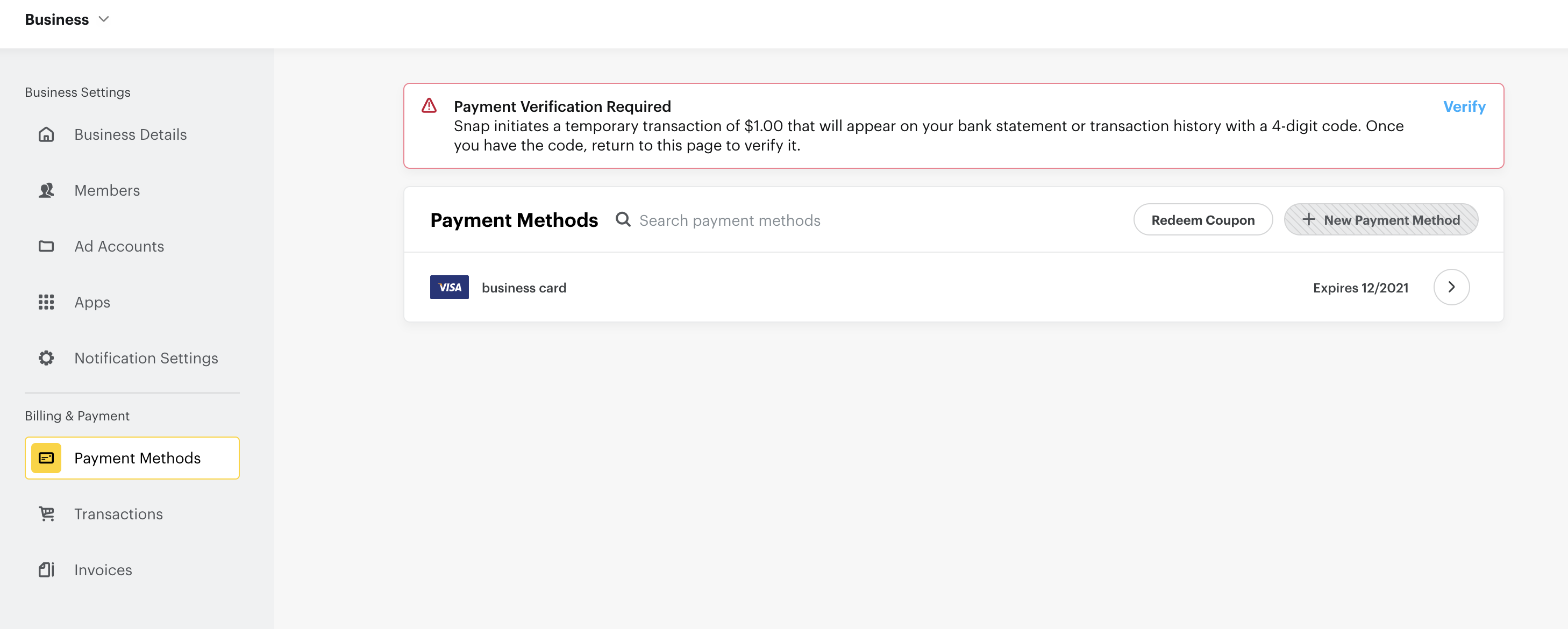 Snapchat Payment Methods