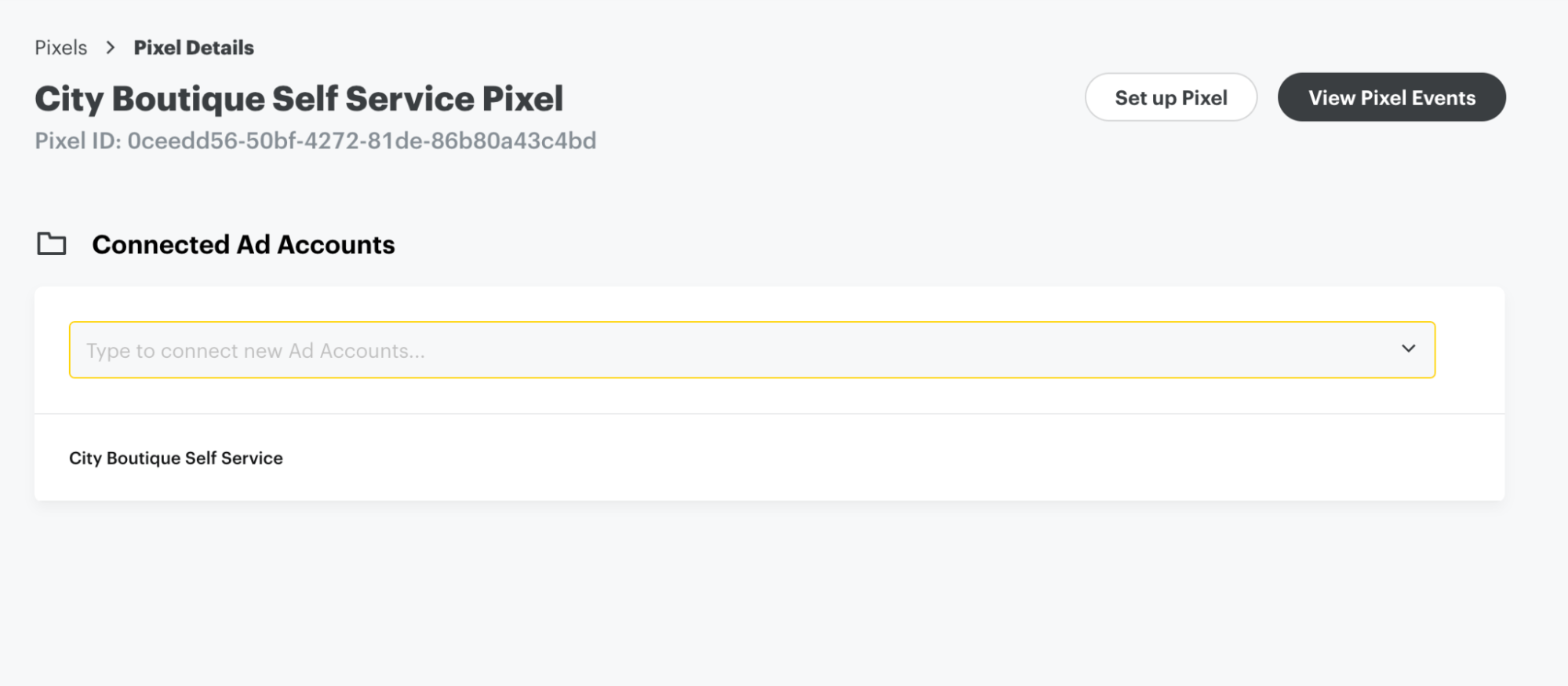 Share Snap Pixel With An Ad Account