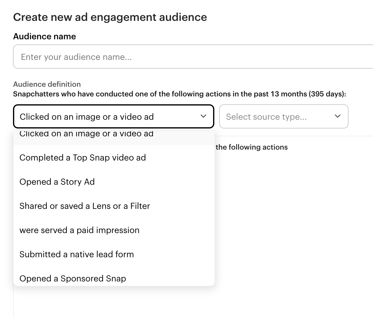 Create an Ad Engagement Audience