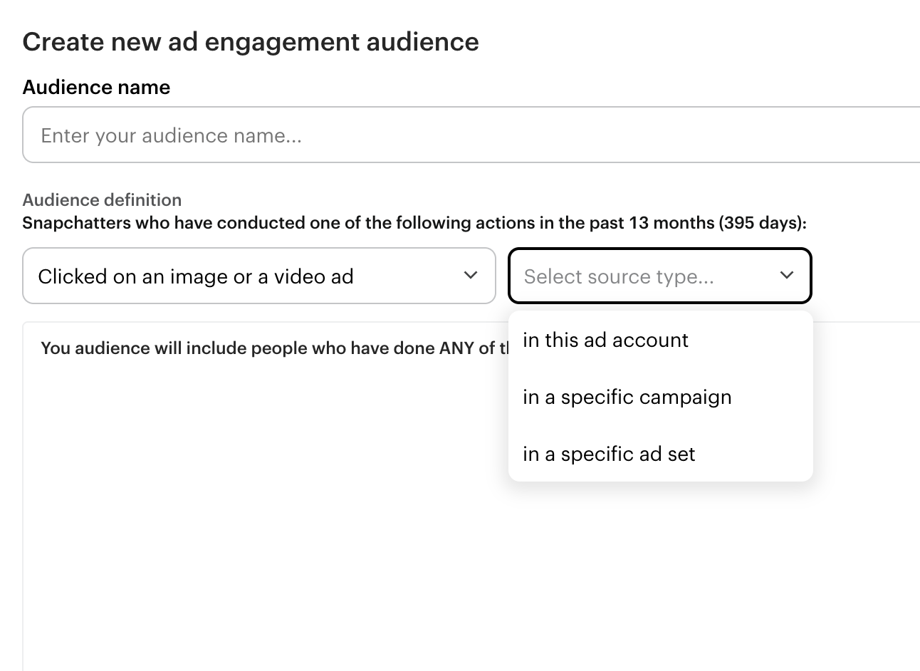 Create an Ad Engagement Audience