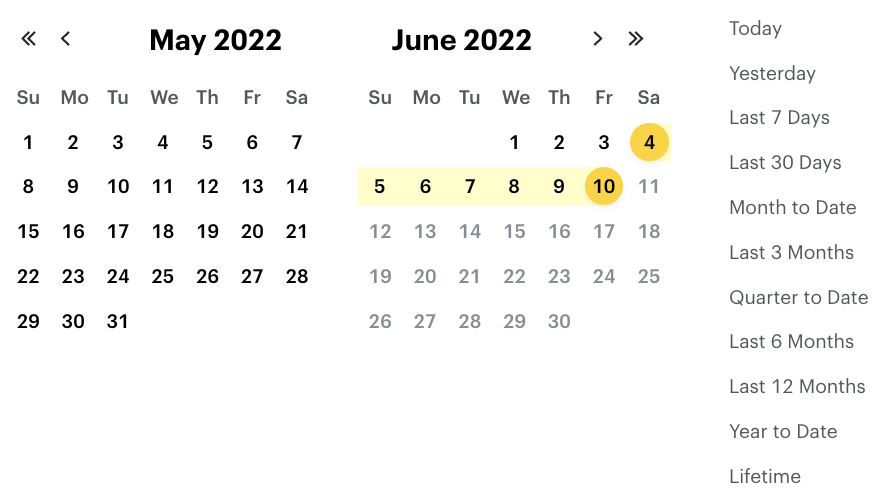 Choose a Date Range
